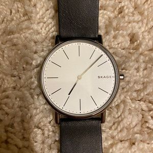 Skagen flat black and white watch